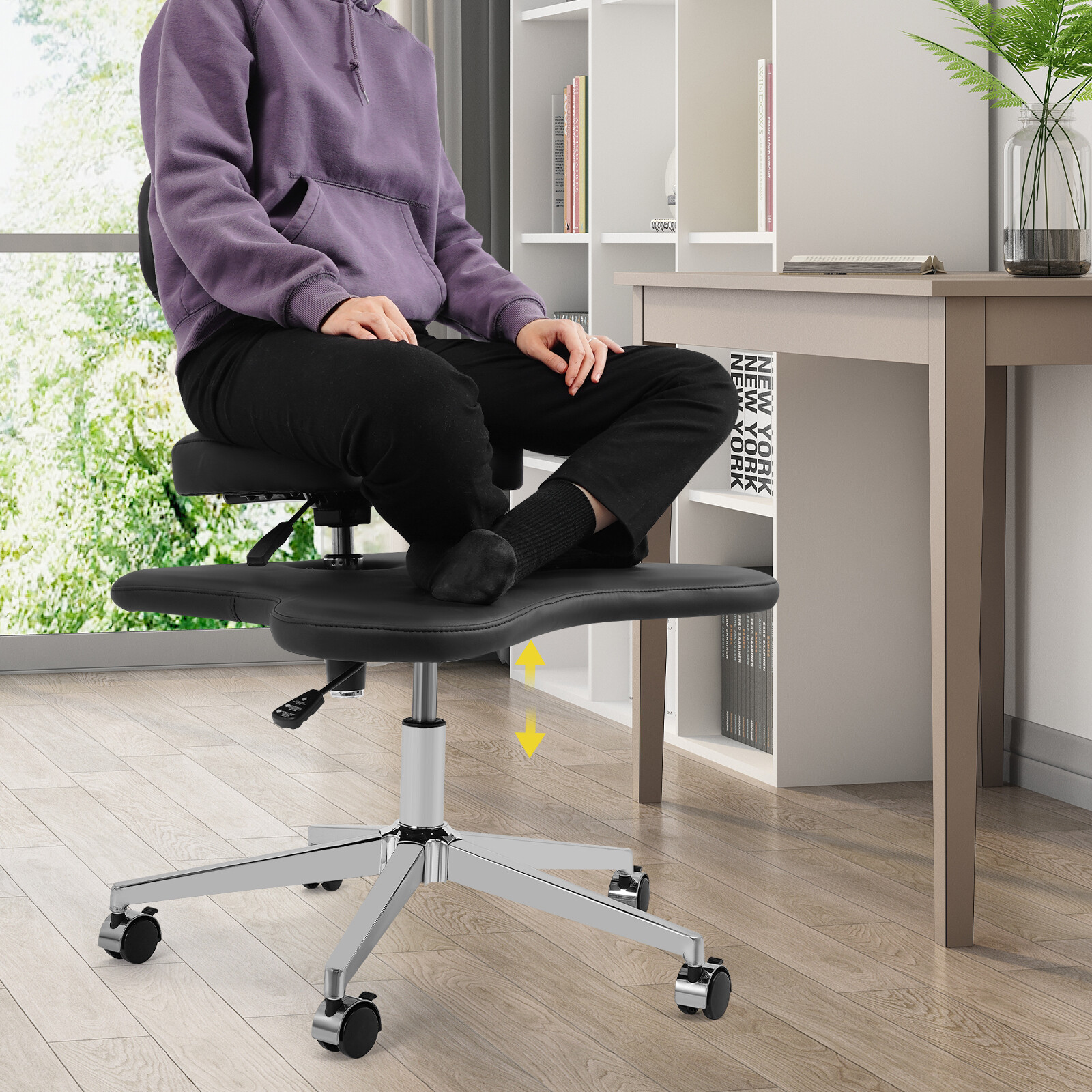 Ergonomic Meditation Chair Cross Legged Home Office ADHD Chair Adjustable Height
