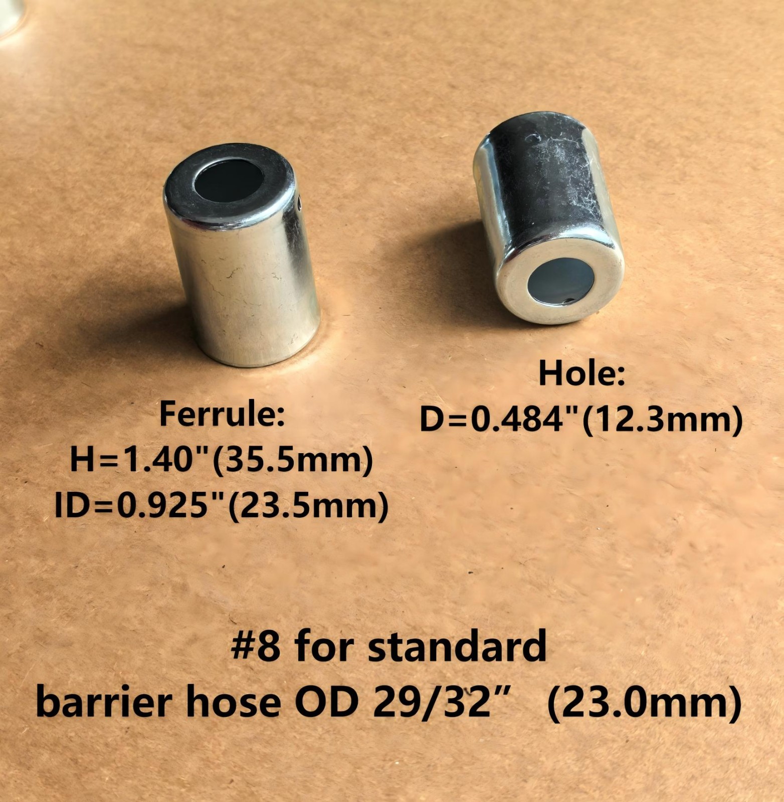 Steel A/C Beadlock Fitting Crimp Ferrules Asst #6 #8 #10 & #12 STANDARD 16pcs