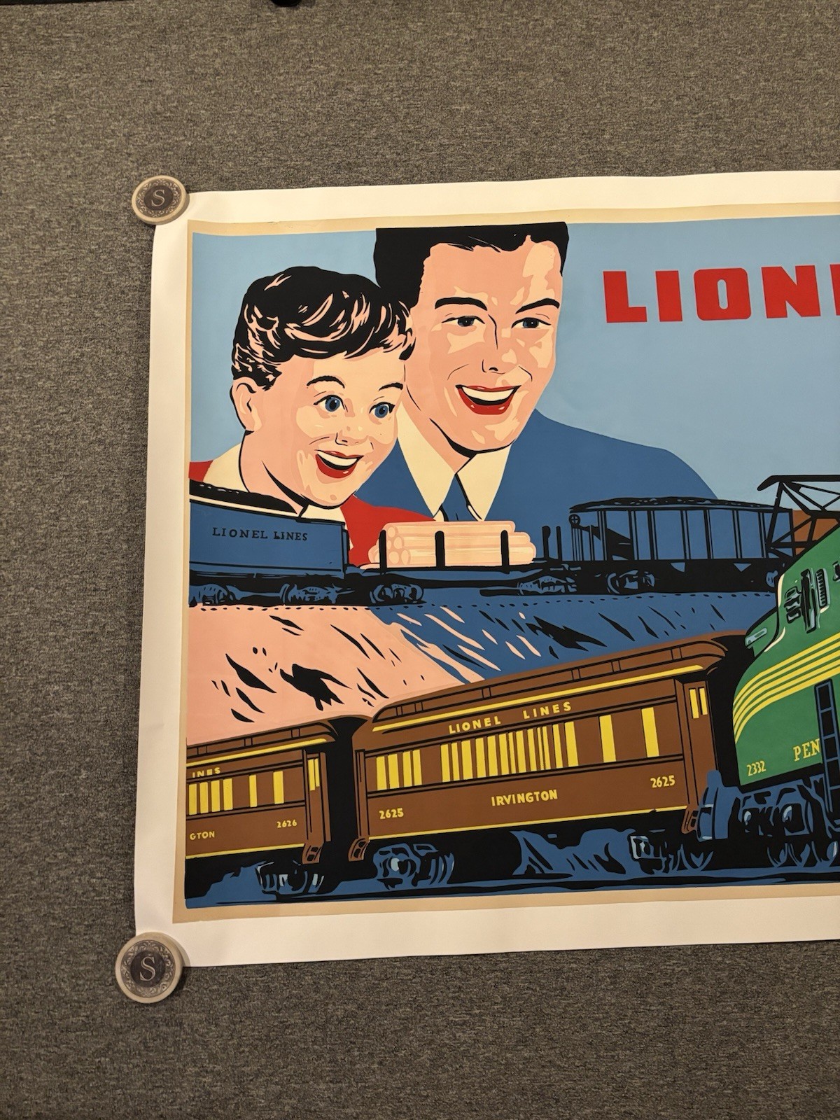 Original 1949 Lionel Deal Poster Linen Backed 46.25x86”