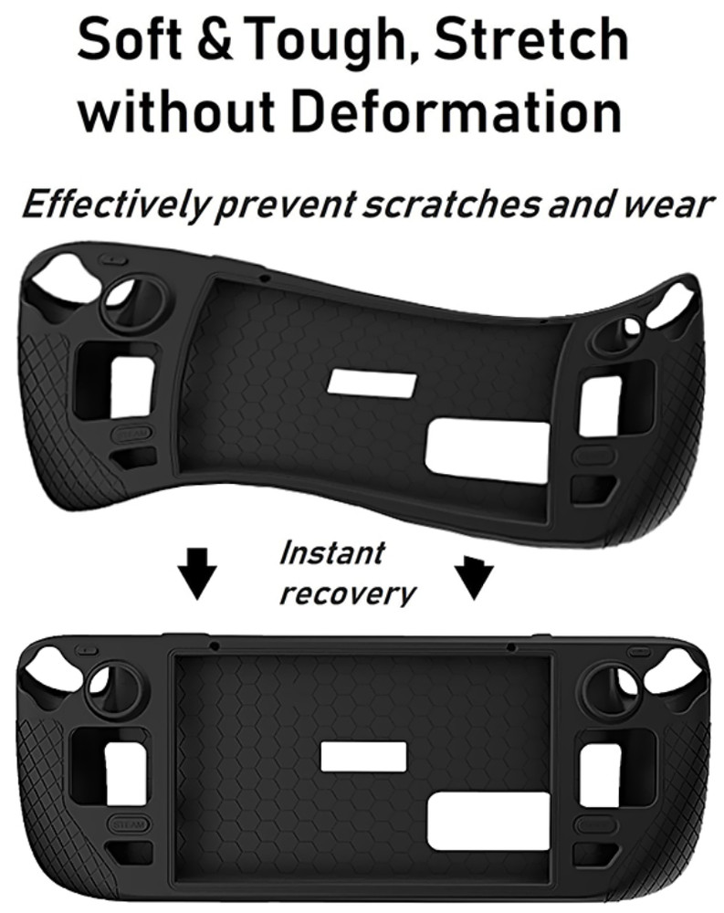 Bundle of Clear Screen Protector Back Silicone Protective Case for Steam Deck 7"