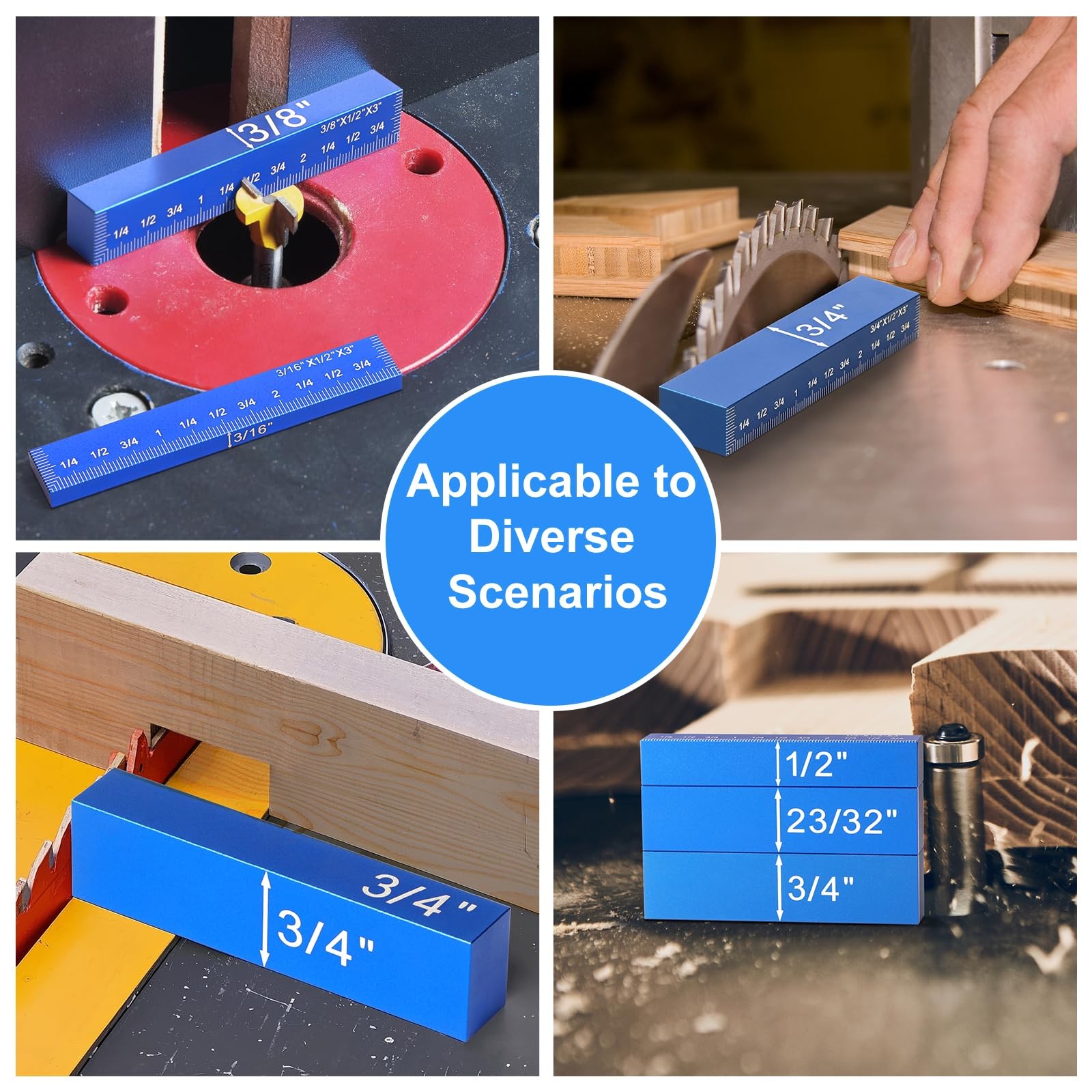 Setup Blocks-15 Pcs Aluminum Precision Height Gauge Set for Router and Table ...