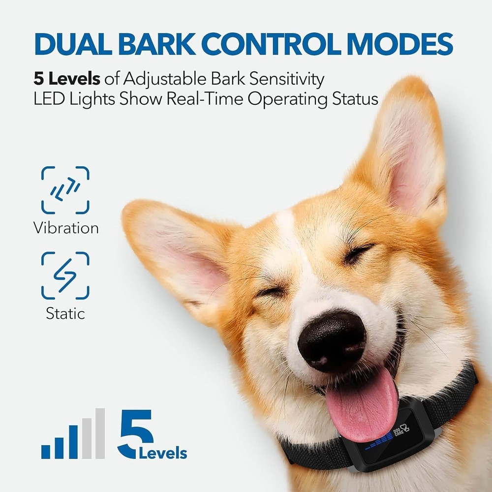 Adjustable Dog Bark Control Collar - Remote Training, 9 Dogs, 1800-foot Range