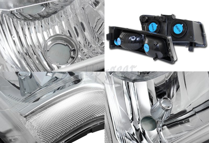 For 2003-2006 Chevy Silverado Avalanche 1500 2500 Chrome Clear HeadLights Lamps