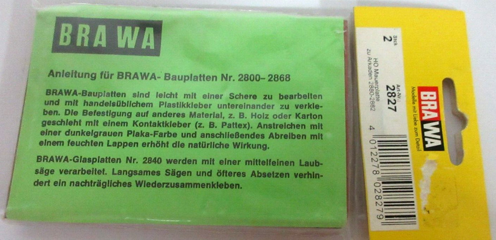 Brawa 2827 HO Brick Wall Plastic Sheets (Pack of 2)