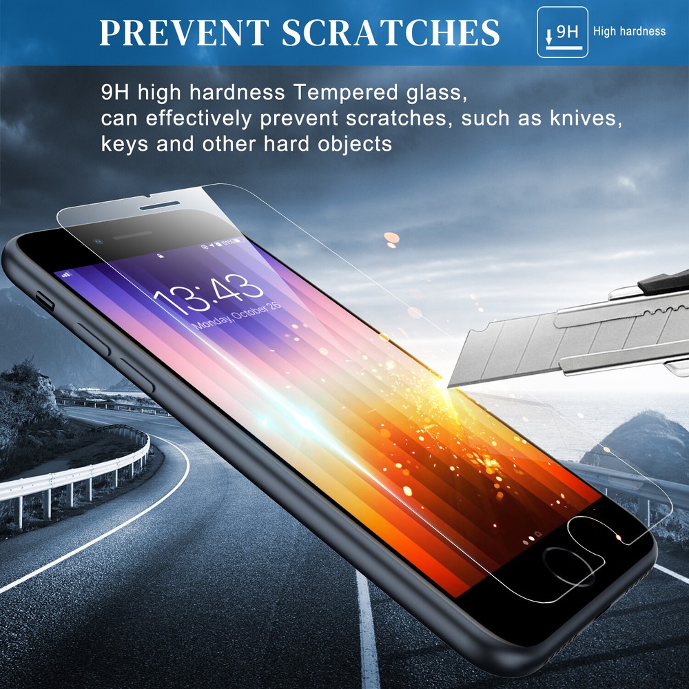 iPhone SE 3/2 2020/2022 & 7/8 Screen Protector - Tempered Glass, Full Coverage