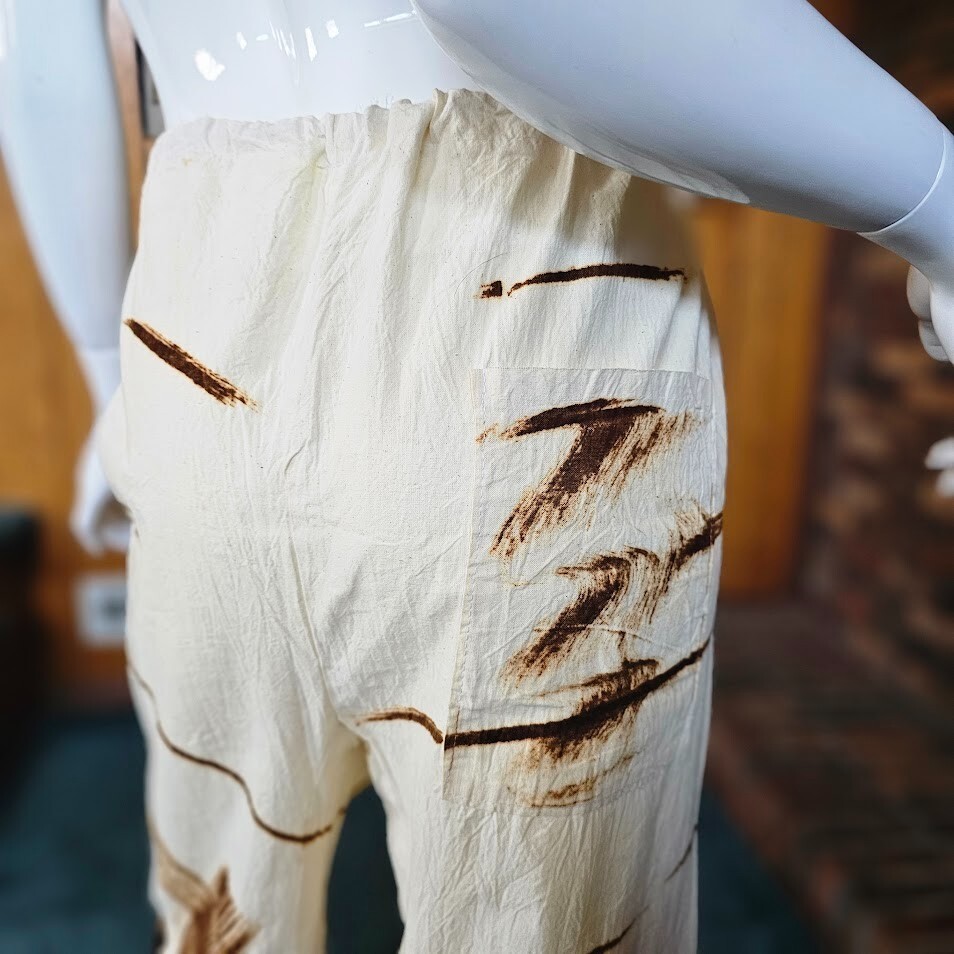 Vintage African Folk Art Tourist Souvenir Ethnic Karate Unisex Lounge Pants OS