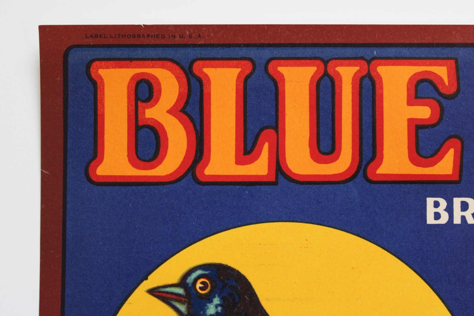 Original BLUE BIRD apple crate label Peshastin Fruit Growers Assn Wenoka