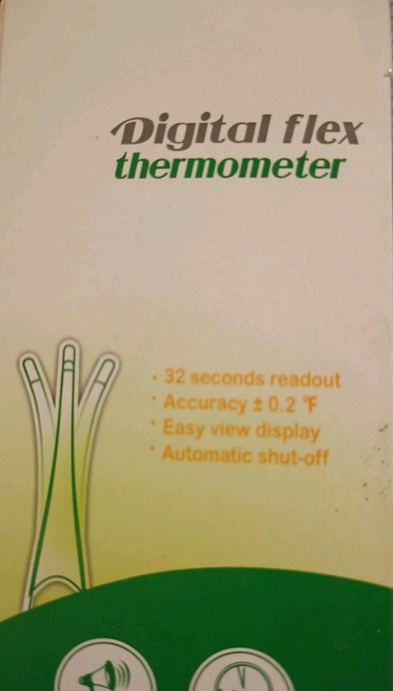Digital Flex Thermometer - Accurate Fast Readings - Flexible Tip. 1ct