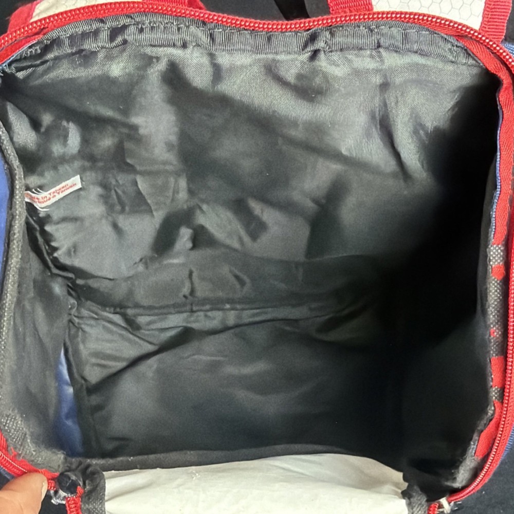 Easton Baseball Backpack White Blue Red Bat Compartment Adjustable Strap