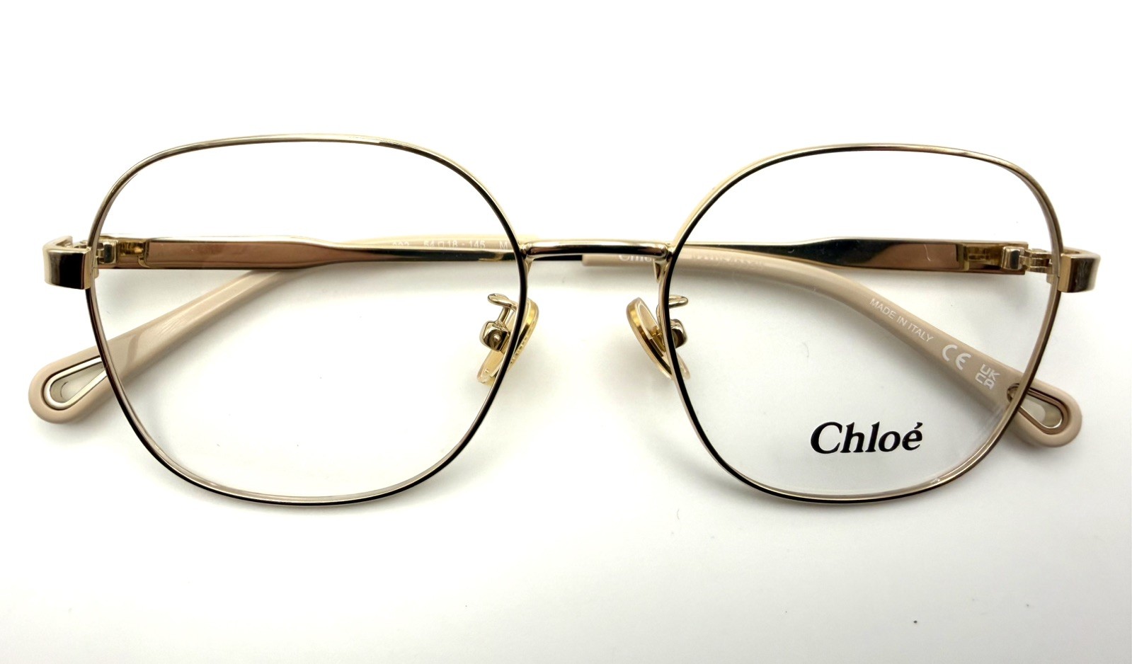 Chloe CH0274OA 002 Gold Square Eyeglasses Frame 54mm New