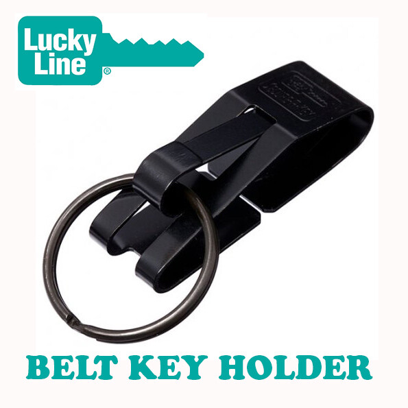 Belt Clip - Keyring Key Chain  Secure A Key - Security - (SLIP THROUGH) BLACK