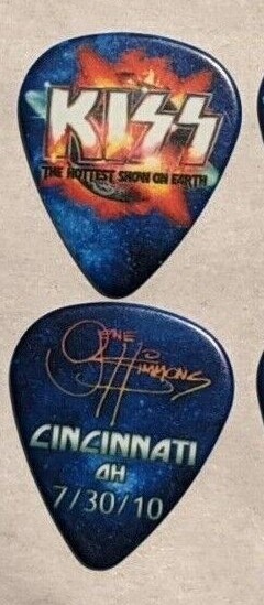 KISS 7-30-2010 CINCINNATI OH Hottest Show On Earth Guitar Pick GENE SIMMONS