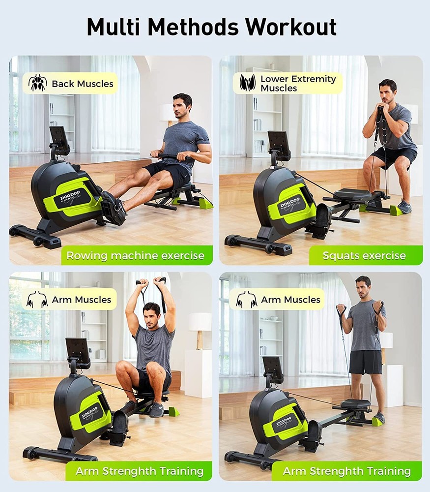 Indoor Magnetic Rower Rowing Machine Folding Rower With Arm Strength Training