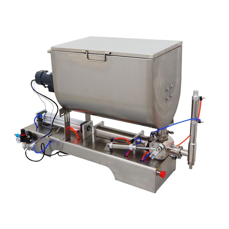 110V Single Nozzle 100-1000ml Paste Filling Mixing Machine Piston Strring Hopper