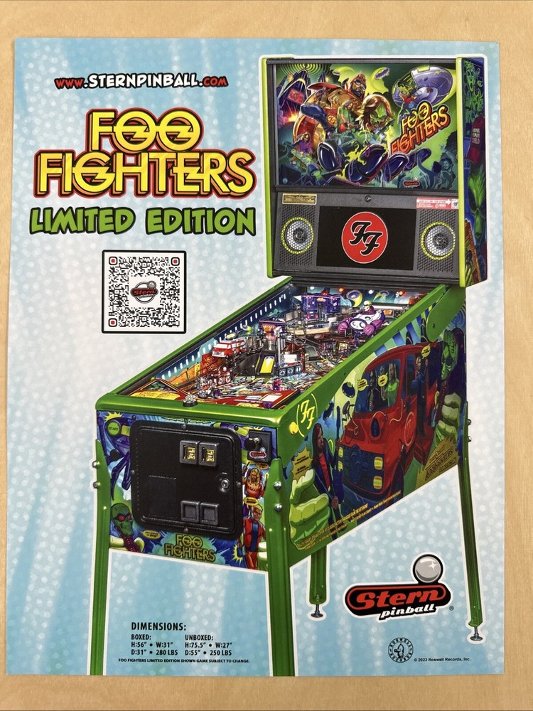 Stern Foo Fighters LE Pinball Flyer