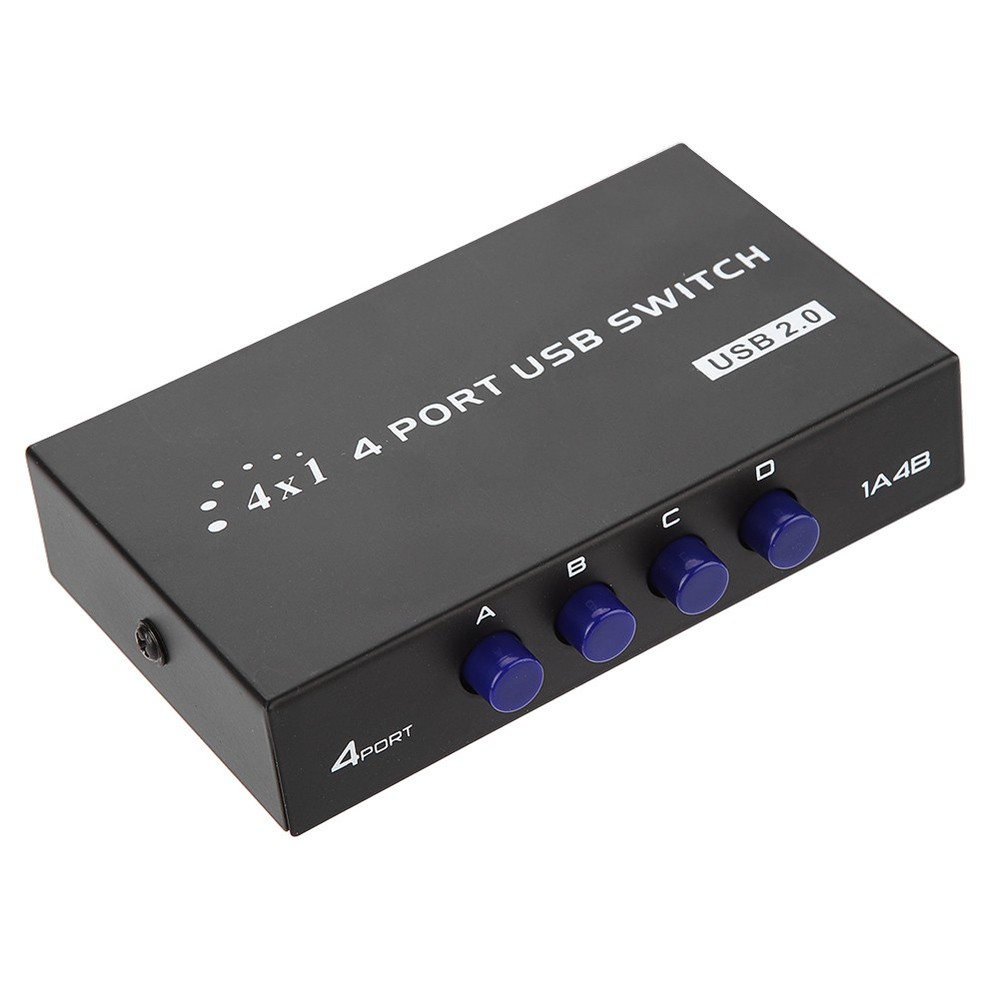 2/4 Port USB 2.0 Manual Sharing Switch Switcher Box for PC Printer Scanner
