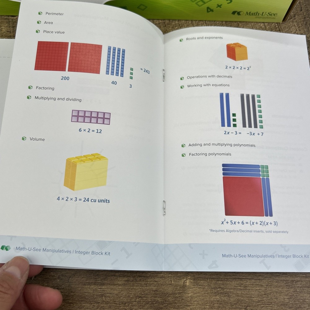Math-U-See Manipulatives Integer Block Kit complete set Homeschool Math Set