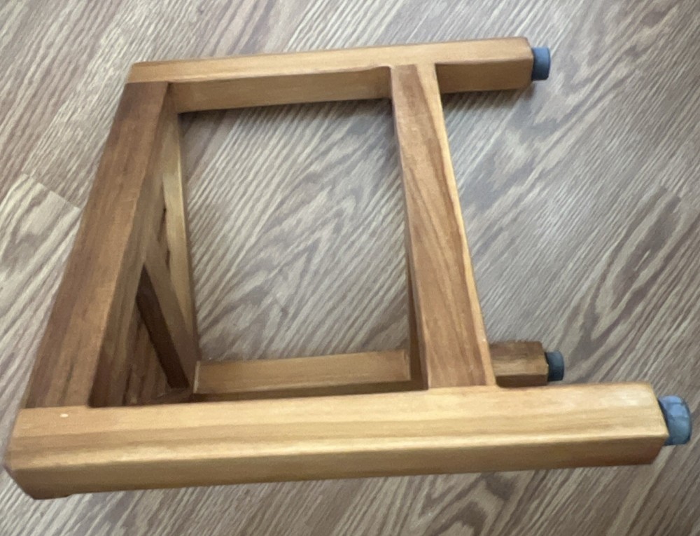 Asta Zini Solid Teak Shower/Bath/Spa Corner Foot Stool / Table Fully Assembled
