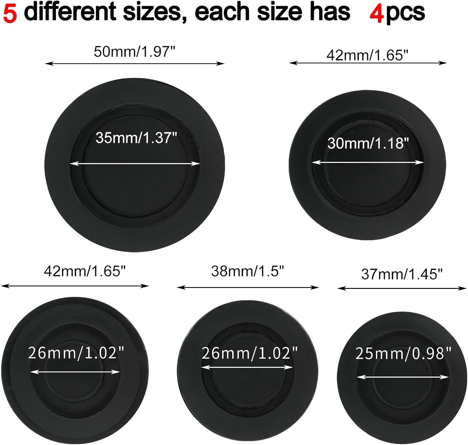 20 Pcs 5 Sizes Rubber Piggy Bank Stopper Saving Box Plug for Coin Bank Saving