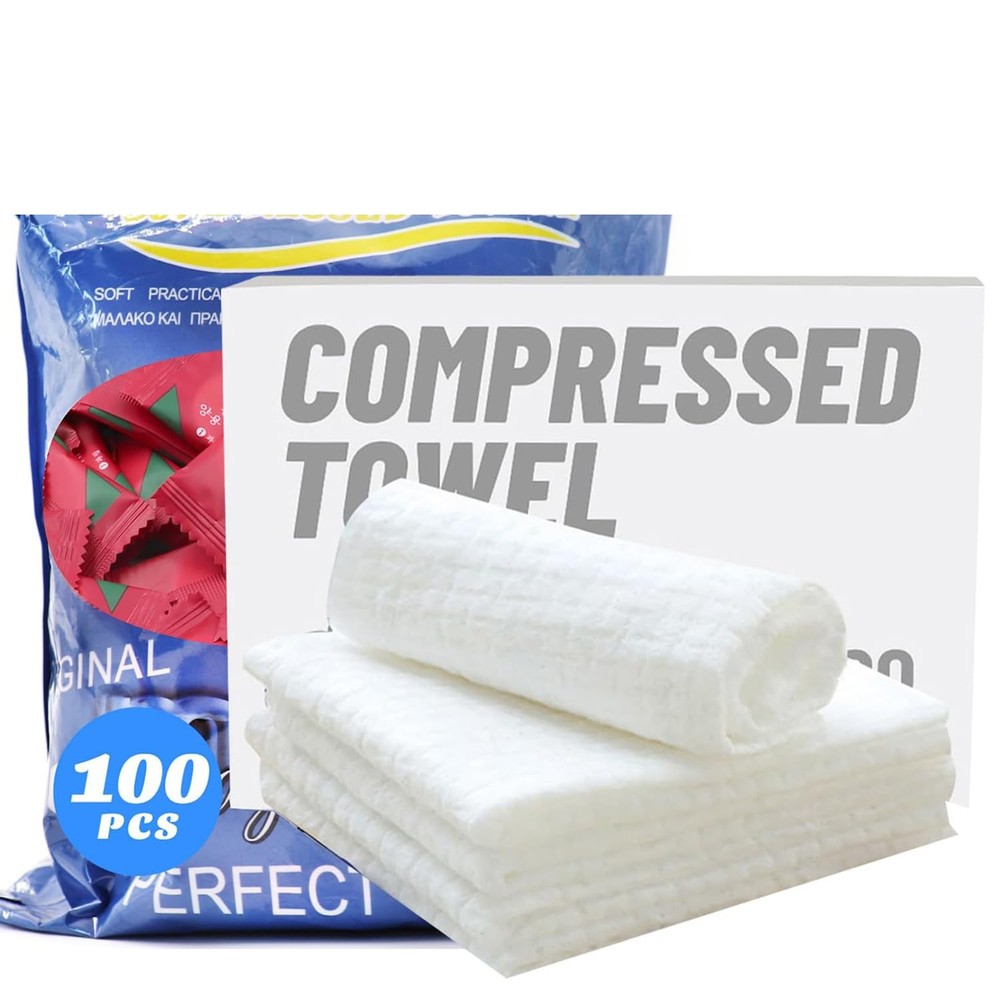 100 Pcs Mini Compressed Towels, Disposable Face Compressed Towel, Compressed Han