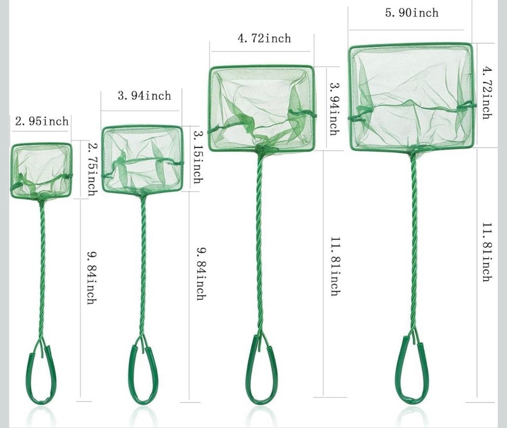 4 Pack Aquarium Fish Net, Multi-Size Fine Quick Fish Catch Nets