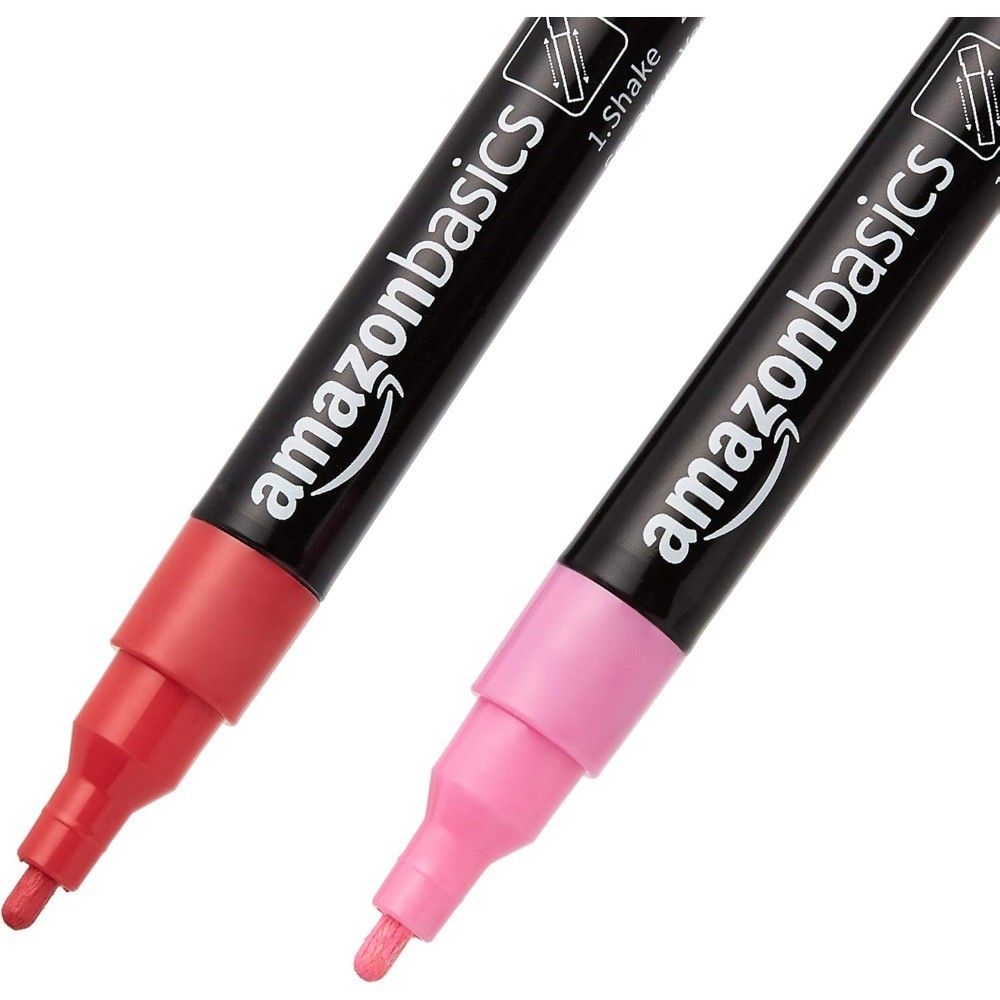 Bullet/Chisel Reversible Tip Chalk Markers, Fine Point, 8-Pack, Bright Colors