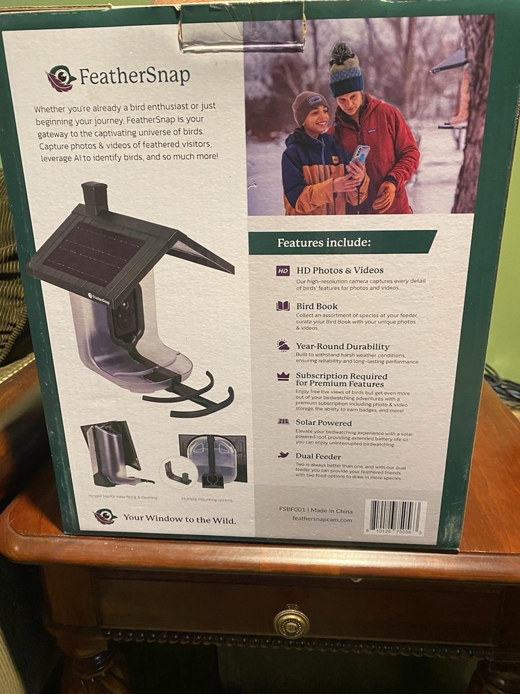 Feathersnap Smart Bird Feeder with AI Identification & HD Camera FSB001