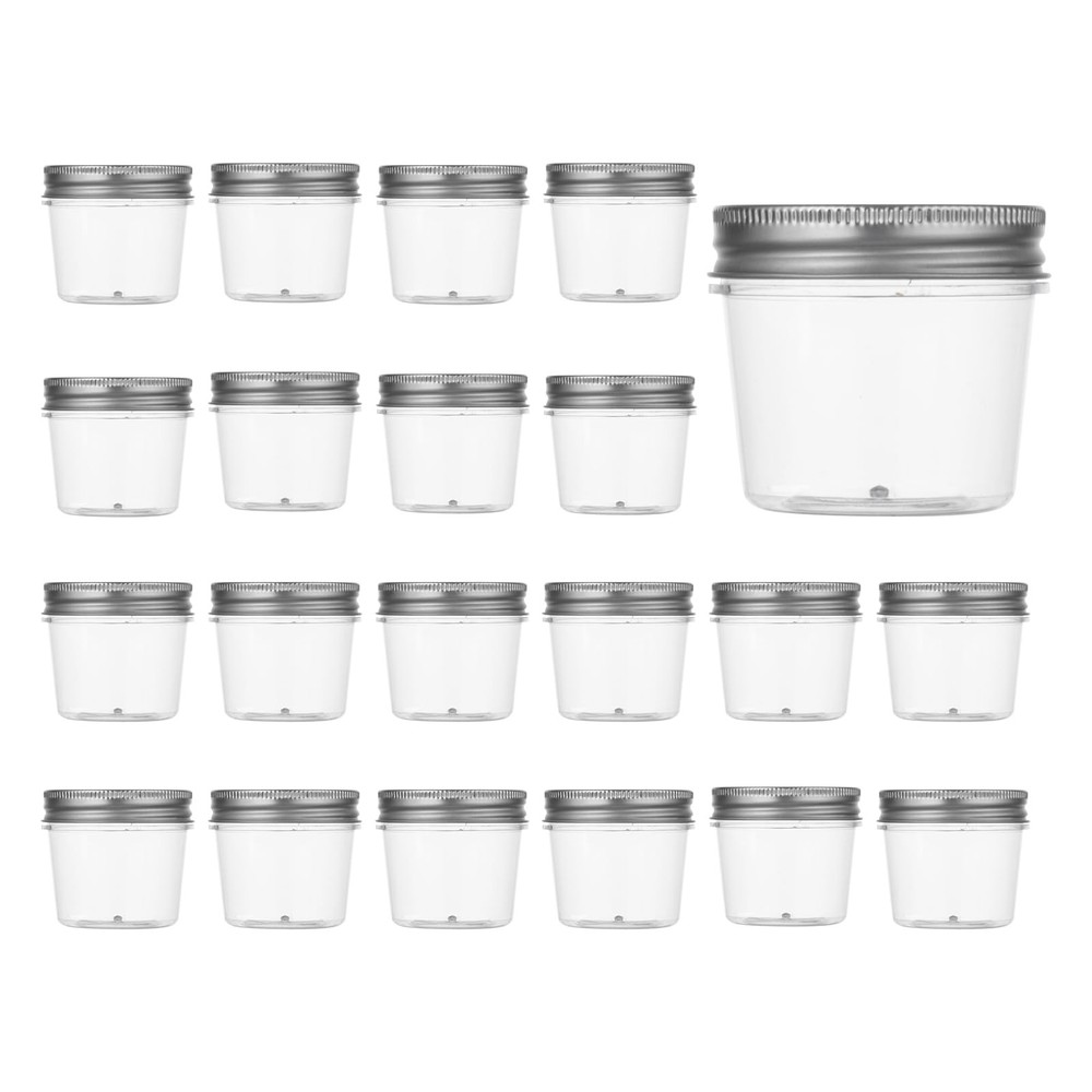 4 oz Small Plastic Jars with Lids, 20 Pack Mini Plastic Mason Jars with Lids ...