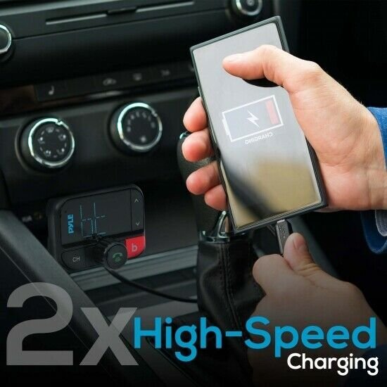 Pyle Pbt97 Cigarette Lighter Bluetooth Wireless FM Radio Transmitter, Handsfree