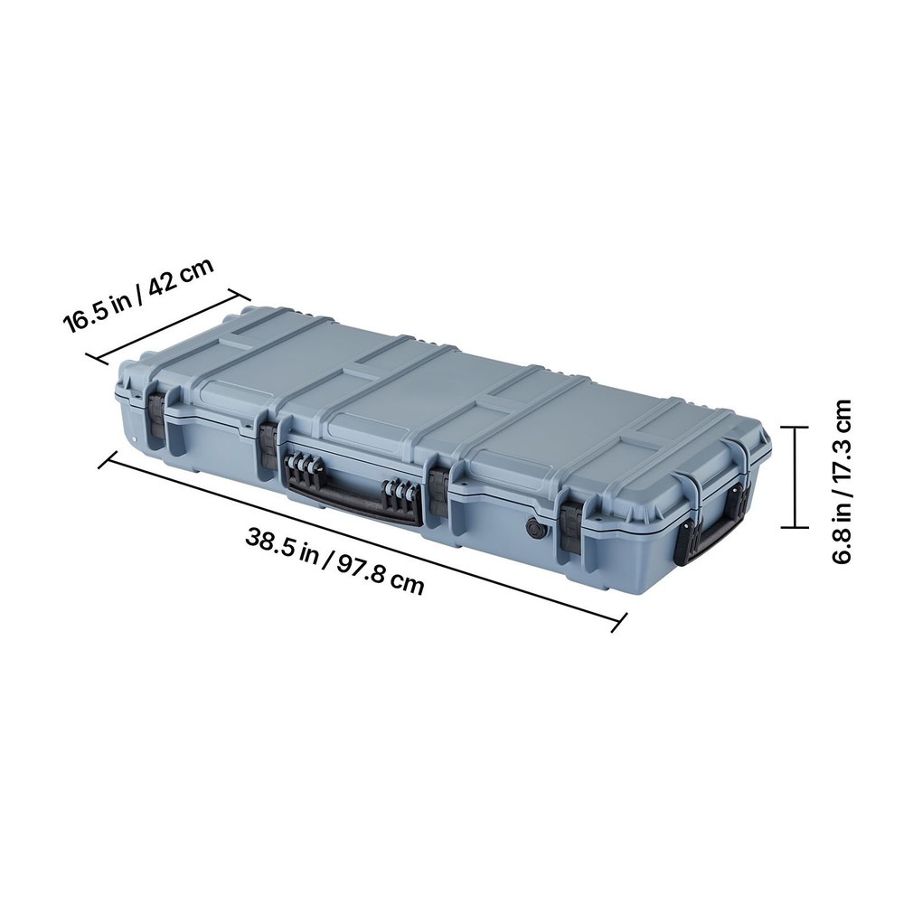 Uimoso Durable Waterproof Rifle Case with Customizable Foam Insert - Grey