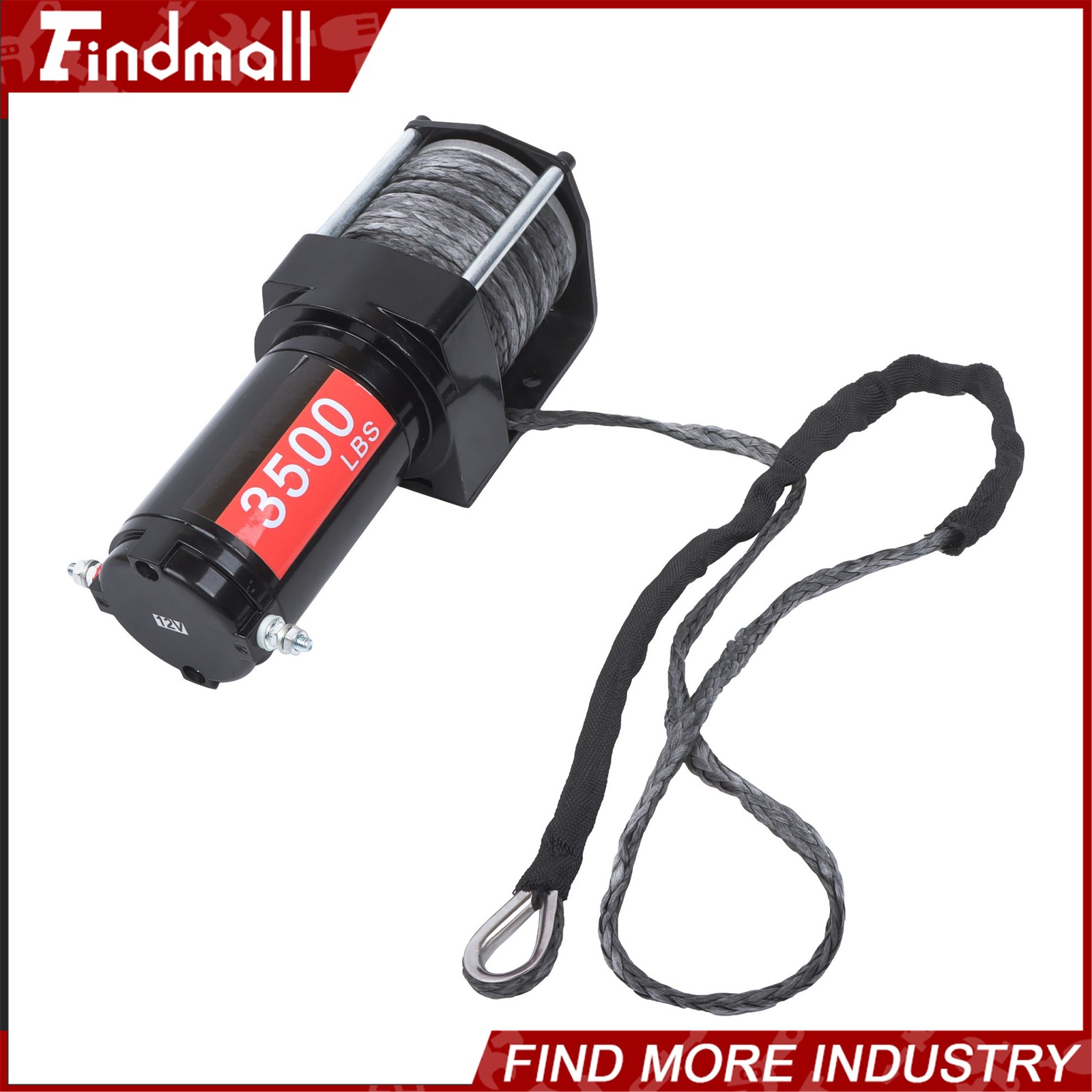 Findmall 3500lbs 12V Synthetic Rope Electric Winch w/ Wireless + Wired Remote