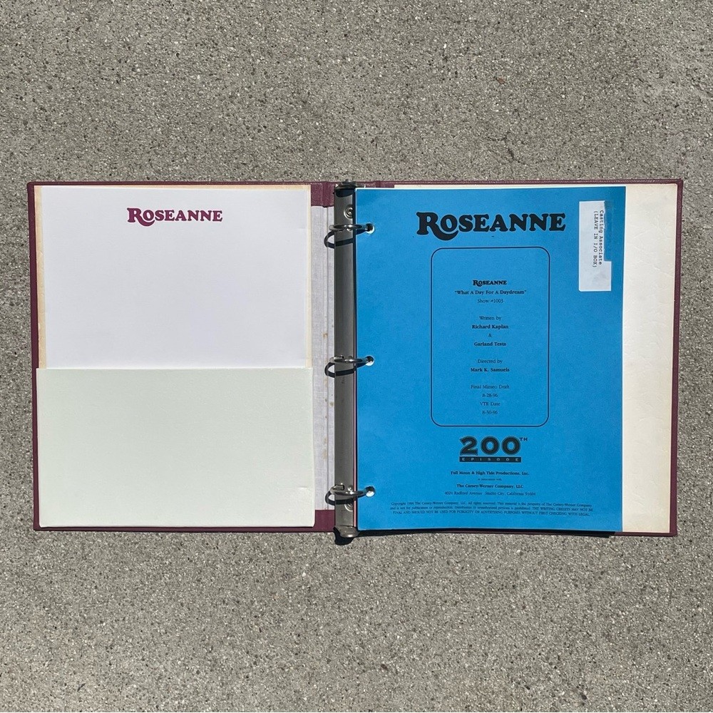 Roseanne 200th Casting Director Binder Production Used Mimeo Script + Revisions
