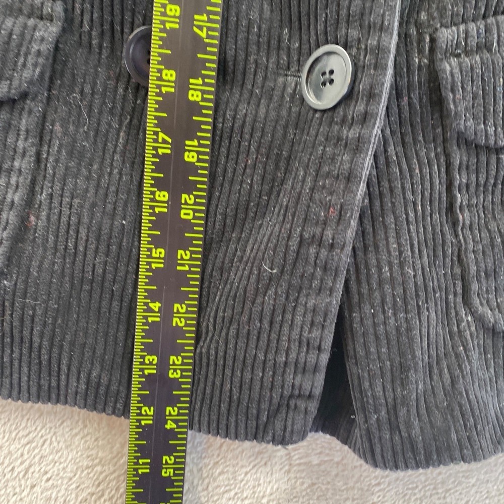 Gap Womens Corduroy Blazer Jacket Size Medium Black Double-Breasted Collared