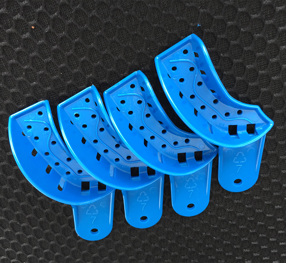 12 pcs Dental Impression Trays Perforated Plastic Autoclavable Upper/Lower L/M/S