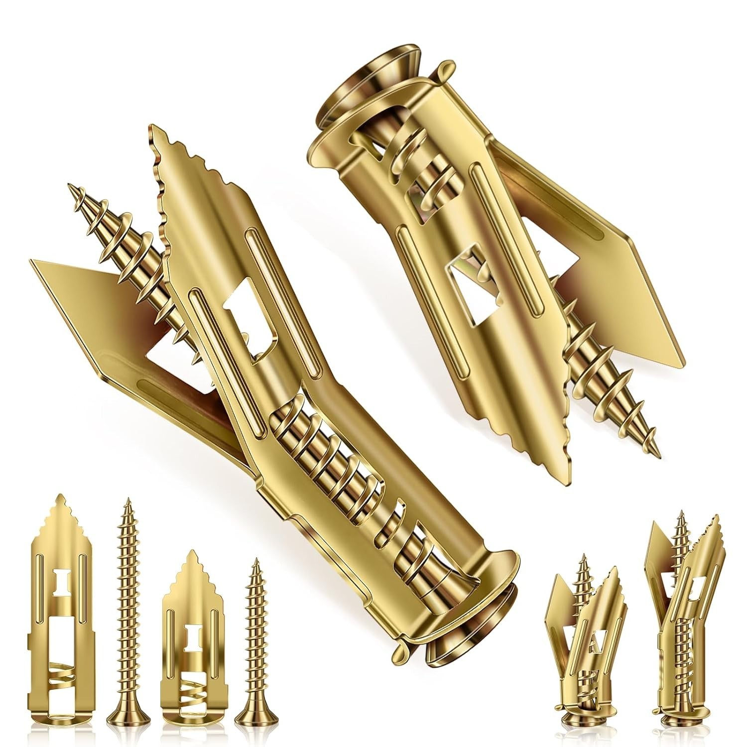 160 Pcs Self Drilling Drywall Anchors with Screws, 2Sizes 80 Sheetrock