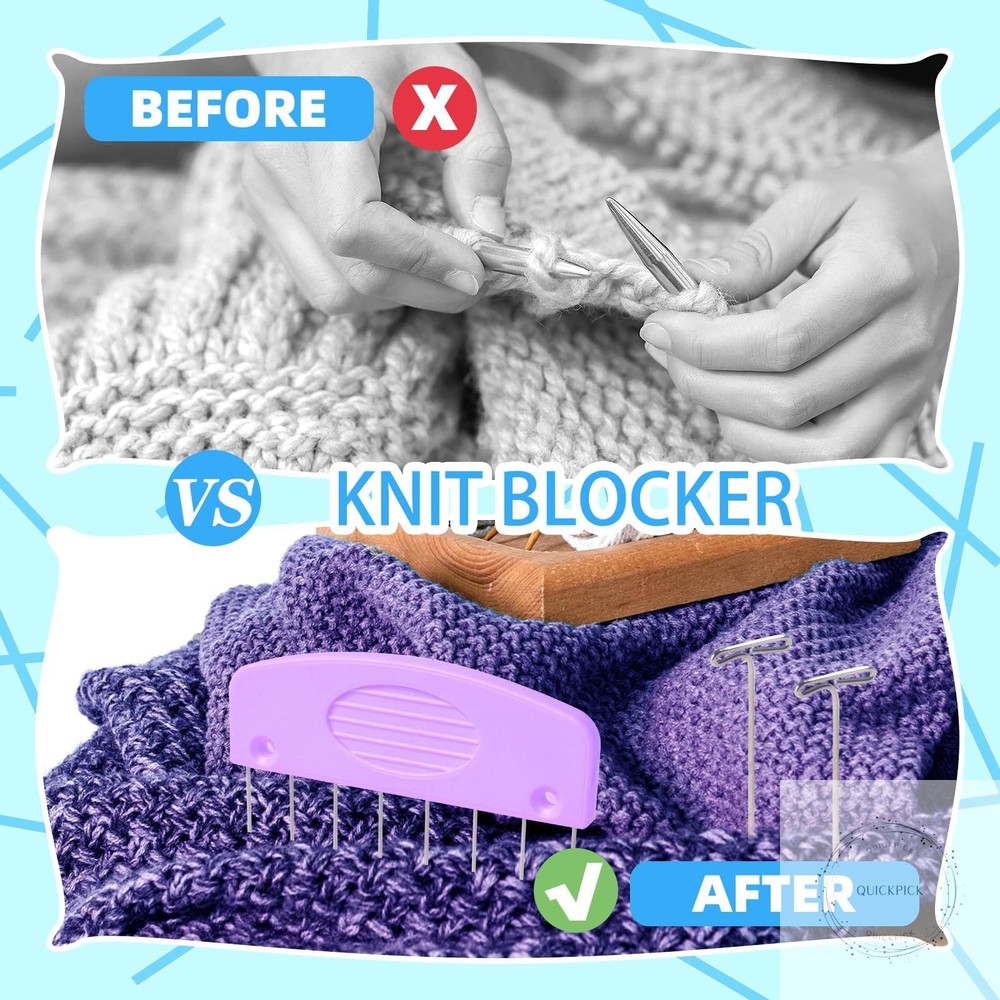 130 Pcs Knit Blockers and Combs for Blocking - Rainbow Knitting Blocking Combs