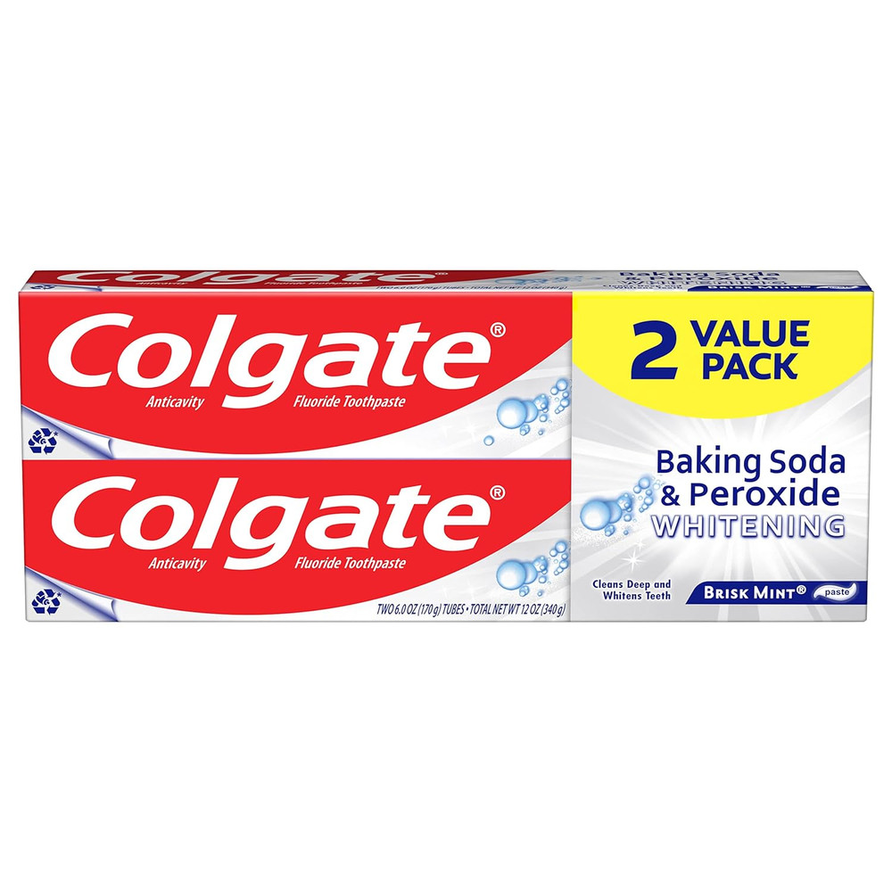 Baking Soda & Peroxide Toothpaste - Whitens Teeth, Fights Cavities & Removes Sta