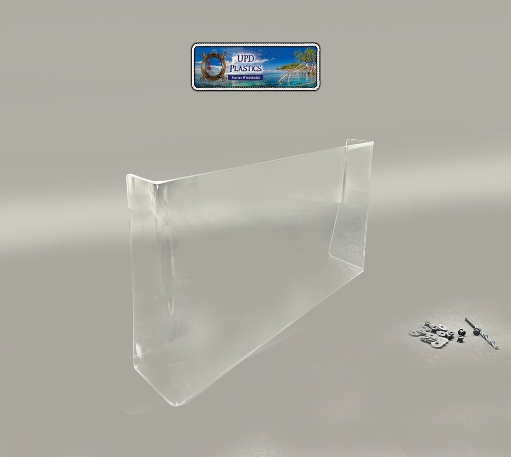 New Generic Center Console Boat Windshield Clear 21 1/2 inside Size, 1/4" Thick