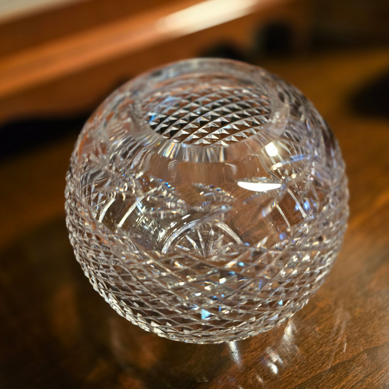 VTG WATERFOLD Irish Crystal Glandore Globe Rose Bowl 1976 Ireland