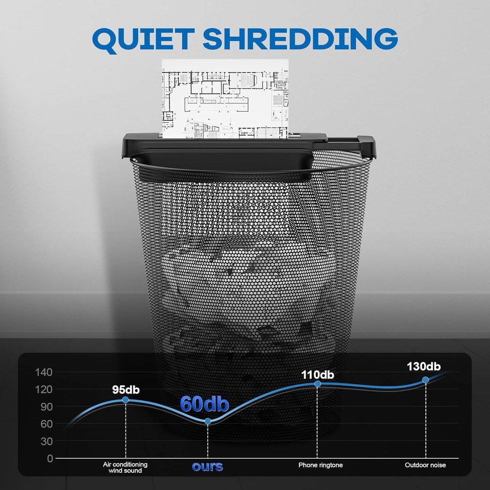 Effortless 7-Sheet Mini Paper Shredder with Extendable Arm and Jam Proof Feature