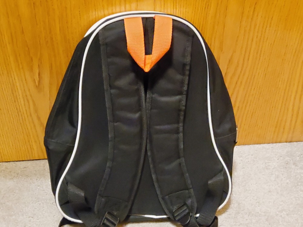 Harley Davidson White Black Red Flames Designer Padded Backpack Harley Shield