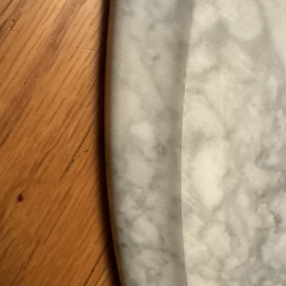 Vintage Solid Replacement 24” Marble Table Top (Italy) White & Gray Veining