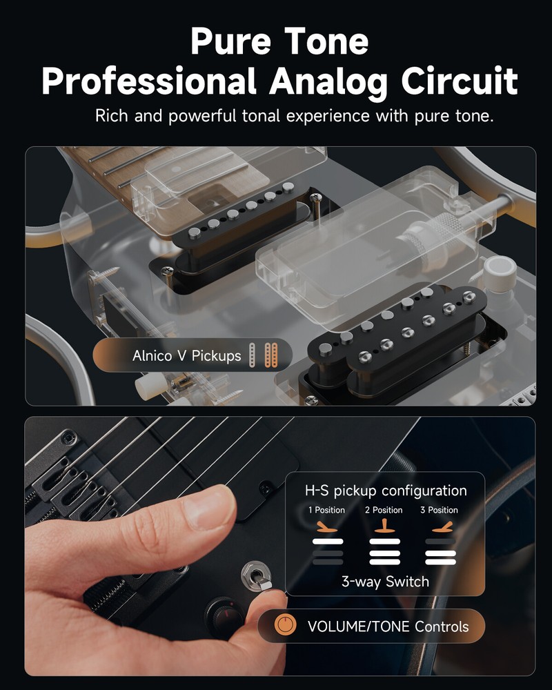 Donner HUSH™ X PRO Electric Guitar Headless