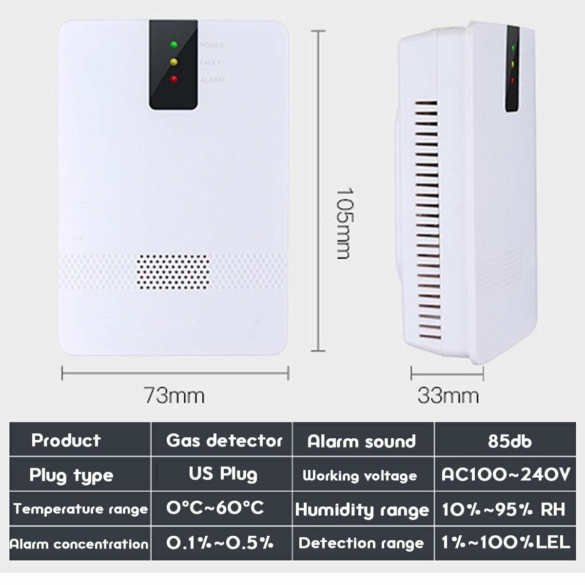 Portable Gas Leak Detector Tester Propane Methane Natural Gas Alarm Sensor Safe