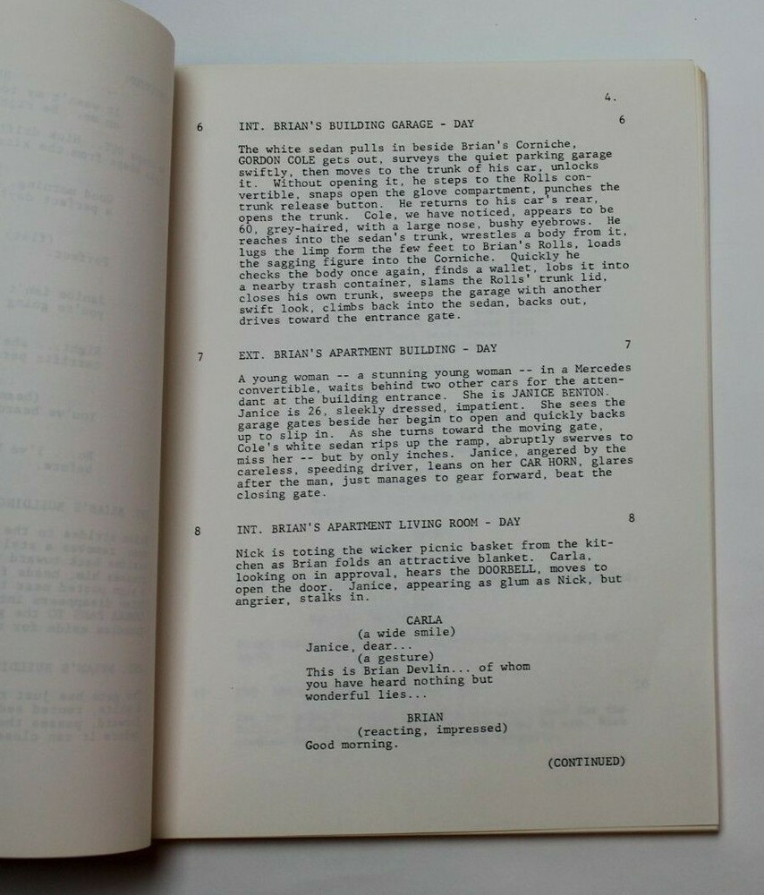 THE DEVLIN CONNECTION / Howard Berk, 1985 TV Script "The Corpse in the Corniche"