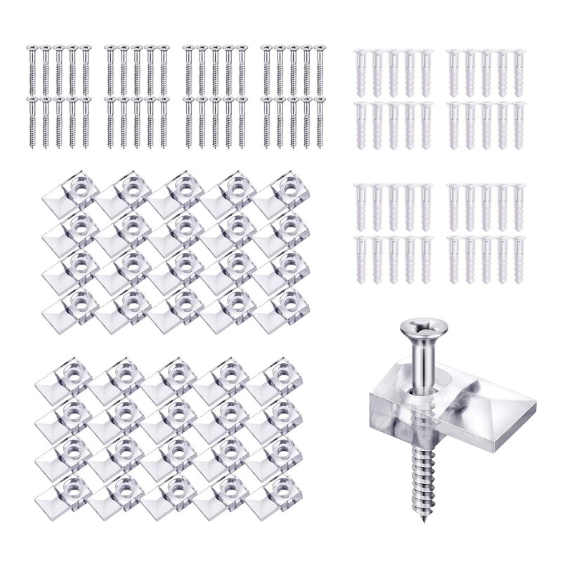 20/40Pcs Holder Clips Hanging Hardware Brackets