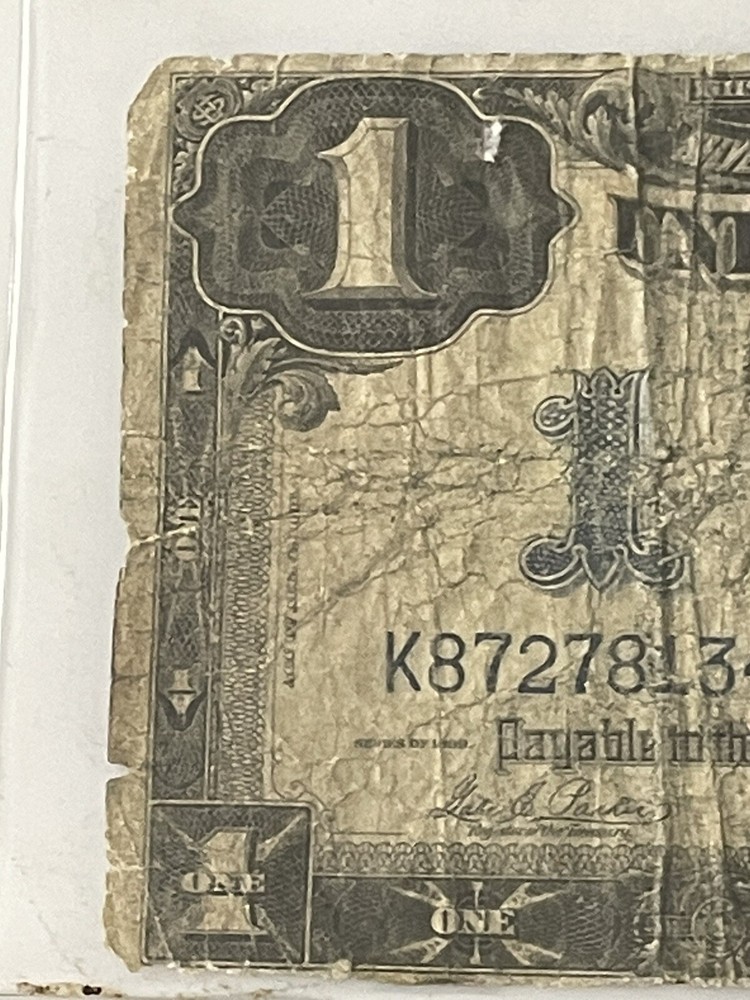 Large Bill 1899 Silver Certificate One Dollar Black Eagle
