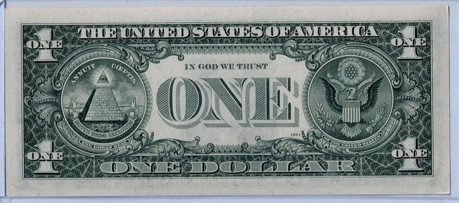 1974 $1 FRN ERROR INVERTED 3RD PRINTING GEM