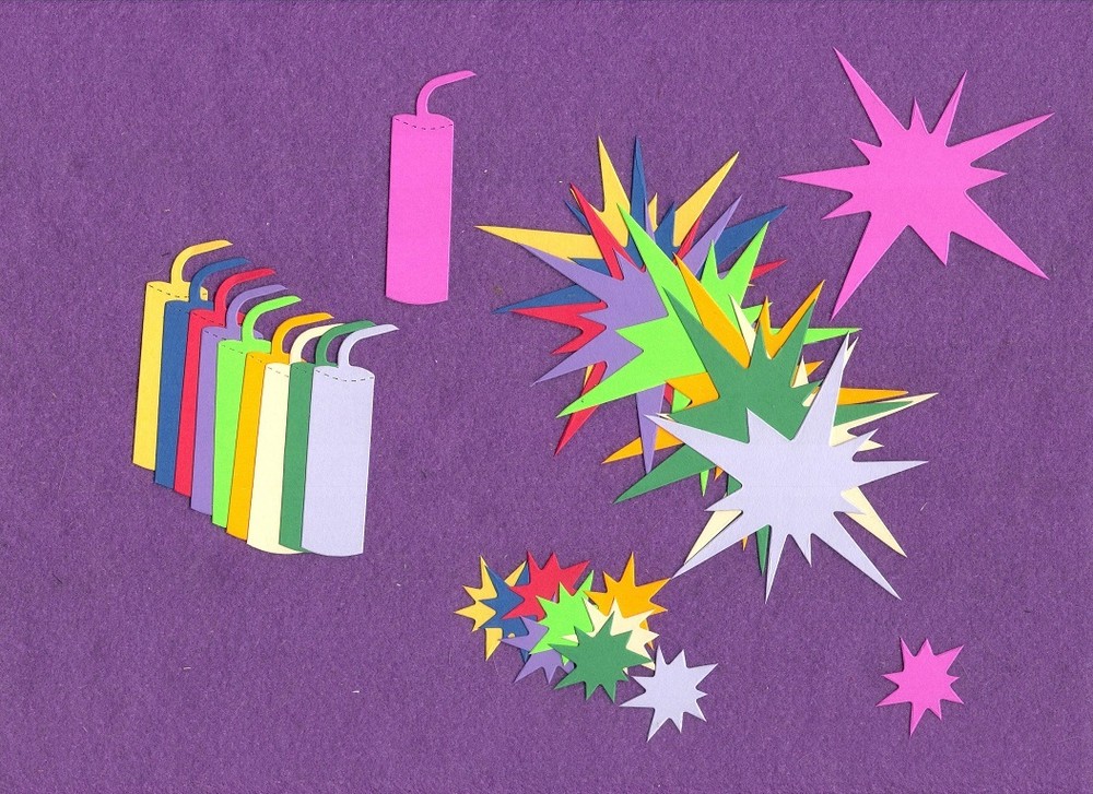 FIRECRACKER  die cuts scrapbook cards