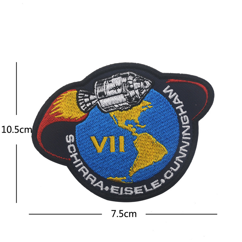 Apollo 7 VII – NASA Space Program Shiled Hook Patch Embroidered Badge Blue